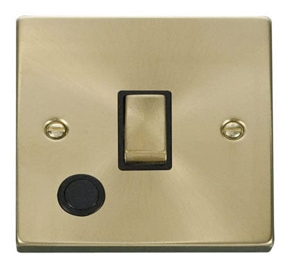 Satin Brass 1 Gang 20A Ingot DP Switch With Flex - Black Trim - SE Home