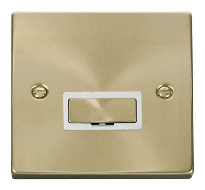 Satin Brass 13A Fused Ingot Connection Unit - White Trim - SE Home