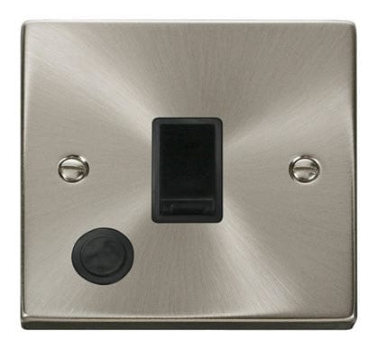 Satin Chrome - Black Inserts Satin Chrome 1 Gang 20A DP Switch With Flex - Black Trim