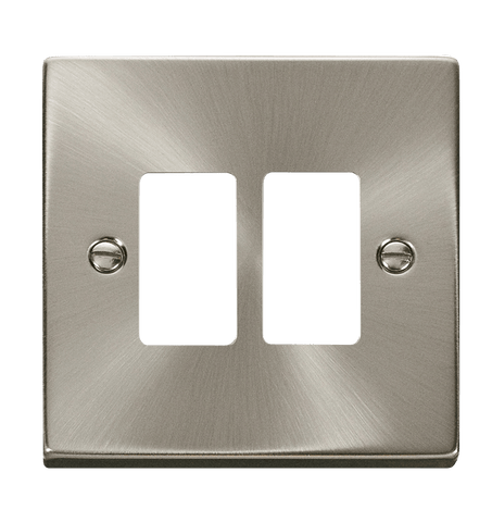 Gridpro 2 Gang Satin Chrome Plate - SE Home