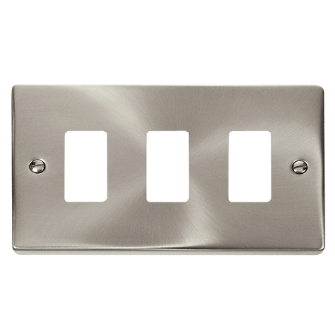 Gridpro 3 Gang Satin Chrome Plate - SE Home