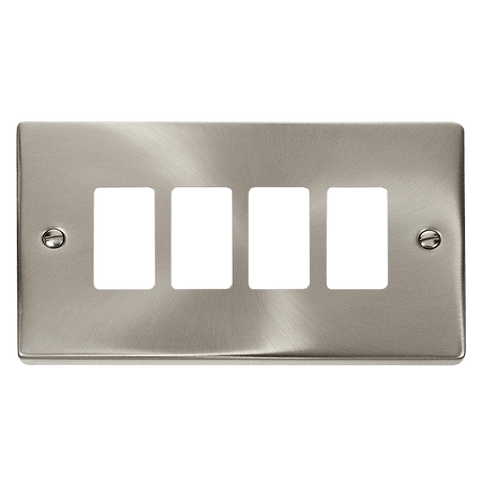 Gridpro 4 Gang Satin Chrome Plate - SE Home