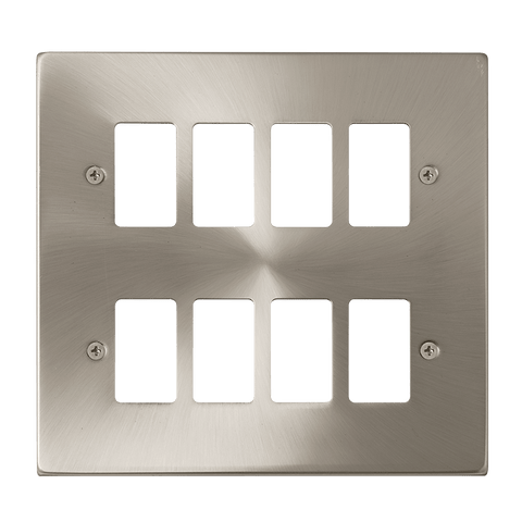 Gridpro 8 Gang Satin Chrome Plate - SE Home