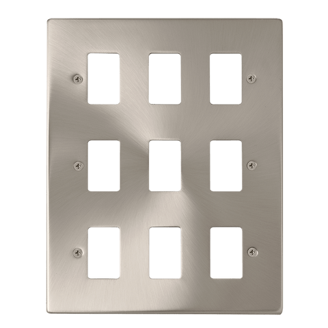 Gridpro 9 Gang Satin Chrome Plate - SE Home