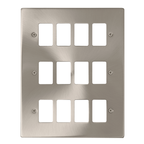 Gridpro 12 Gang Satin Chrome Plate - SE Home