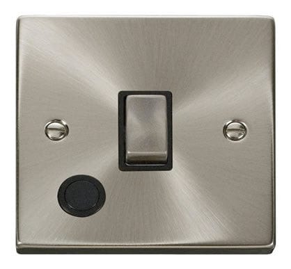 Satin Chrome 1 Gang 20A Ingot DP Switch With Flex - Black Trim - SE Home