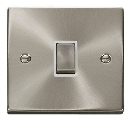 Satin Chrome 1 Gang 20A Ingot DP Switch - White Trim - SE Home