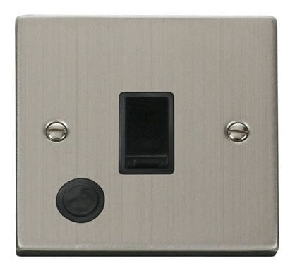 Stainless Steel 1 Gang 20A DP Switch With Flex - Black Trim - SE Home
