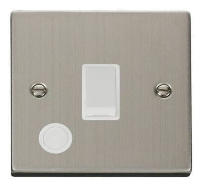 Stainless Steel 1 Gang 20A DP Switch With Flex - White Trim - SE Home