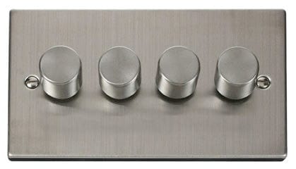 Stainless Steel 4 Gang 2 Way 400w Dimmer Light Switch - SE Home