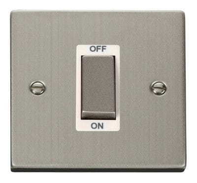Stainless Steel 1 Gang Ingot Size 45A Switch - White Trim - SE Home