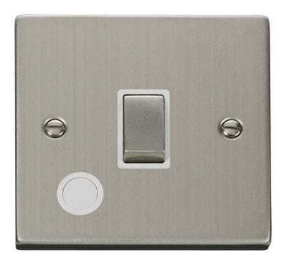 Stainless Steel 1 Gang 20A Ingot DP Switch With Flex - White Trim - SE Home