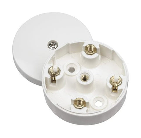 20A 58mm Diameter Junction Box 4 Terminal – White - SE Home