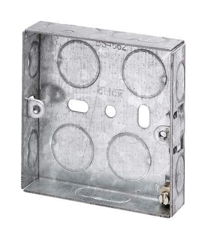 Back Boxes 1 Gang 16mm Deep Galvanised Steel K.O. box