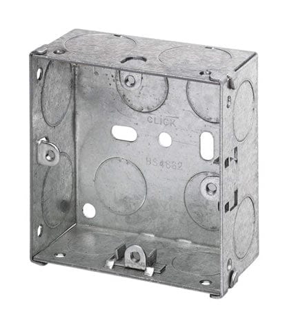 1 Gang 35mm Deep Galvanised Steel K.O. box - SE Home