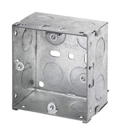 1 Gang 47mm Deep Galvanised Steel K.O. box - SE Home