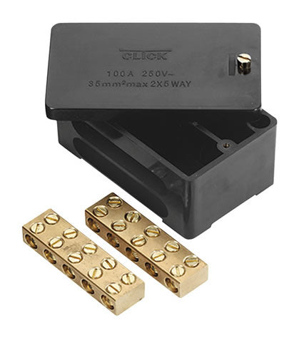100a 2 Pole 5x35mm2 Link Box – Black - SE Home