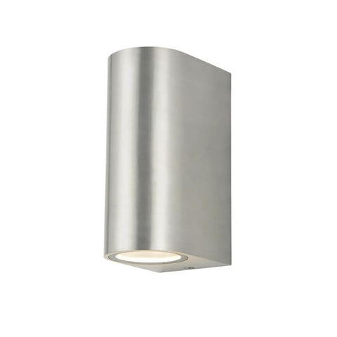 Zinc Antar GU10 Stainless Steel 2 Light Up & Down Wall Fitting 2 x 35W - SE Home
