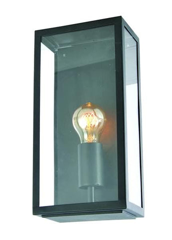 Black Zinc Minerva Outdoor E27 Box Lantern - 60W - IP44 - SE Home