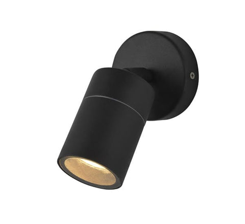 Zinc Leto Black GU10 2 Light Adjustable Wall Fitting IP44 35W - SE Home