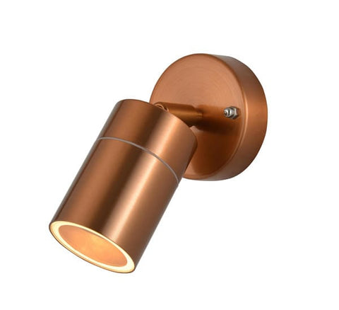 Zinc Leto Copper GU10 2 Light Adjustable Wall Fitting IP44 35W - SE Home