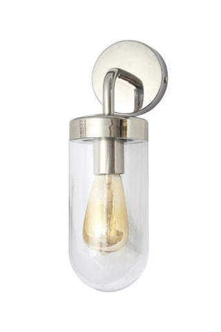 Kew Exterior Wall Lantern Polished Stainless Steel - SE Home