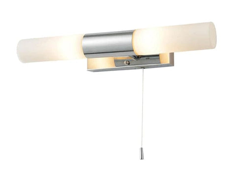 Spa Aries Chrome and Glass 2 Light Wall Fitting IP44 G9 2 x 28W - SE Home