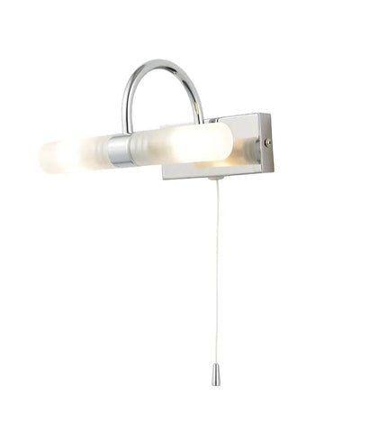 Corvus 2 Light Polished Chrome Bathroom Wall Fixture with Glass - SE Home