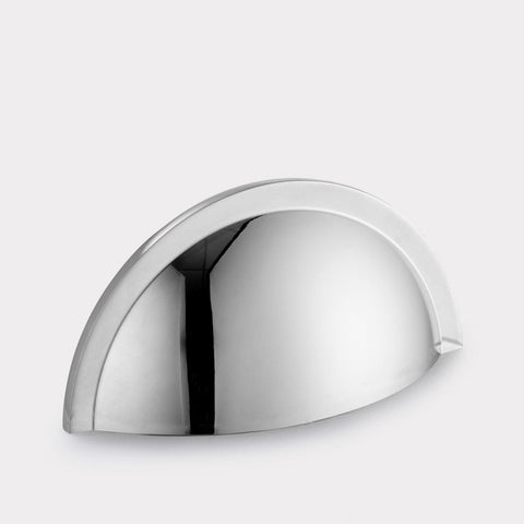 Cup Brass Cupboard Door Pull Handle - Chrome - SE Home