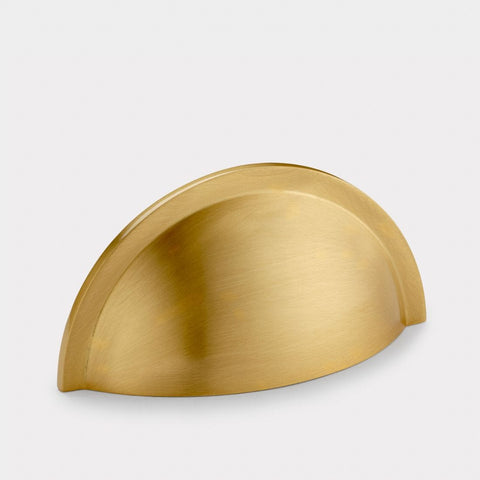 Cup Brass Cupboard Door Pull Handle - Satin Brass - SE Home