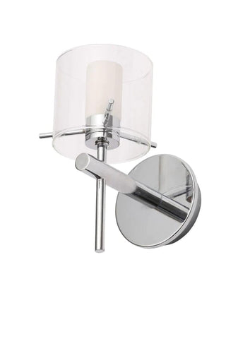 Gene Single Light Bathroom Wall Fitting In Polished Chrome And Clear Glass Shades