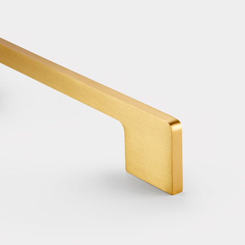 Handles Slimline Square Brass Cupboard Bar Handle - Satin Brass - Hole Centre 320mm