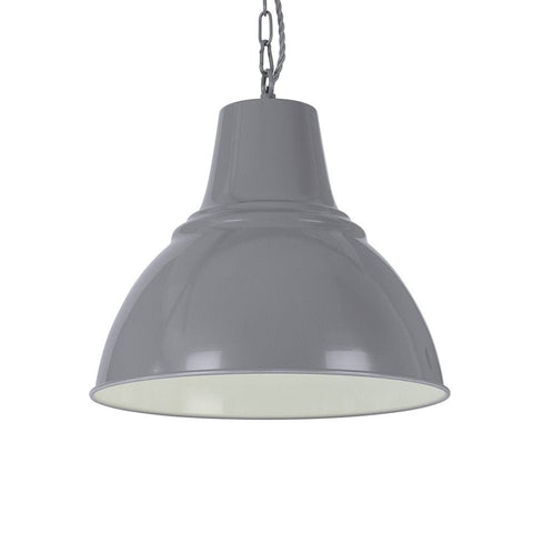 Pendant Lights Compton French Grey Industrial Bell Pendant Light