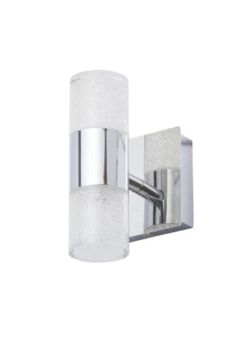Oslo Single Light LED Bathroom Wall Fitting In Polished Chrome And Clear Glass Finish