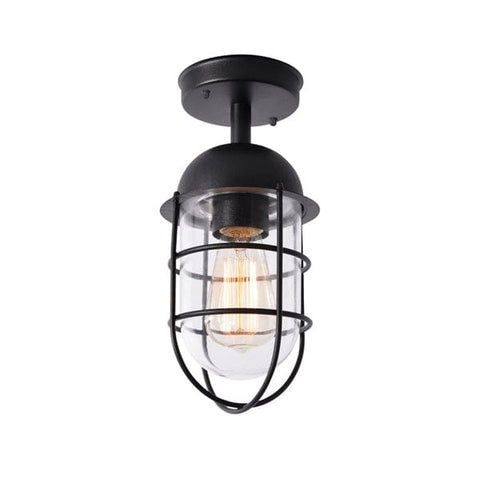 Kari Caged Porch Lantern Light Black - SE Home