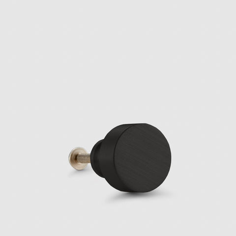 Small Round Brass Cupboard Door Knob Handle - Black - SE Home