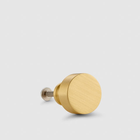 Small Round Brass Cupboard Door Knob Handle - Satin Brass - SE Home