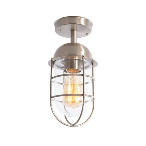 Kari Caged Porch Lantern Light Stainless Steel - SE Home