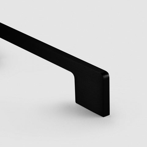 Handles Slimline Square Brass Cupboard Bar Handle - Black - Hole Centre 320mm