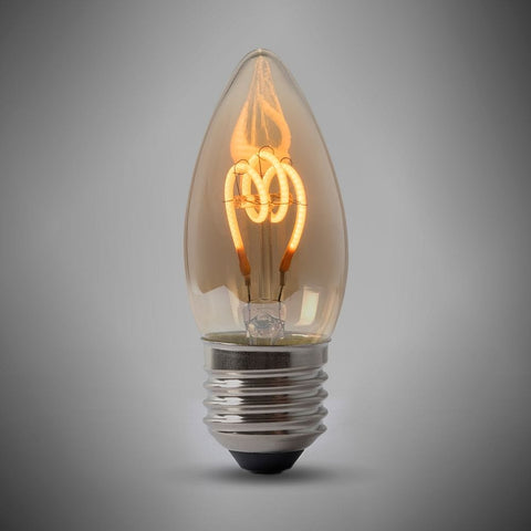 LED Vintage Bulbs 2w E27 ES Vintage Edison Candle LED Light Bulb 1800K T-Spiral Filament Dimmable