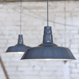 Hand Painted Iron Pendant Lights Leaden Grey Slate Industrial Breakfast Bar Pendant Light - Argyll