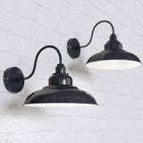 Hand Painted Iron Wall Lights Portland Reclaimed Style Wall Light Squid Ink Navy Blue