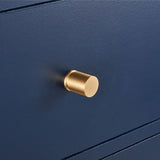 Door Knobs Curved Cylinder Brass Cupboard Door Pull Handle - Satin Brass