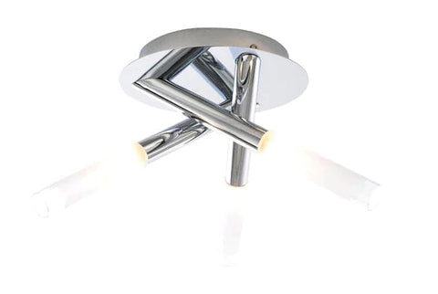 Cross 3 Light Bathroom Semi Flush Ceiling Light - Chrome