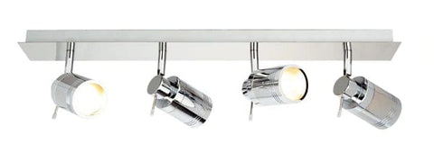 4 Light Bathroom Ceiling Spotlight Bar - Chrome - SE Home