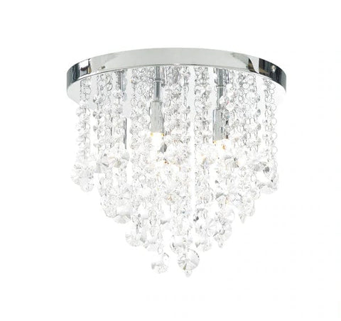 6 Light Semi Flush Circular Bathroom Ceiling Light - Chrome - SE Home