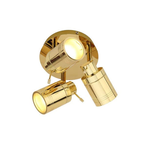 Harrington GU10 3 Light Plate Spotlight In Brass - SE Home