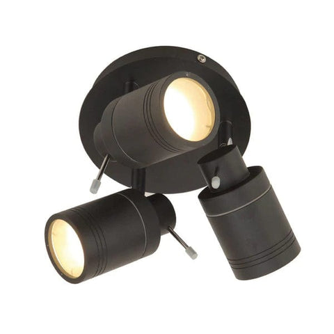 Harrington GU10 3 Light Plate Spotlight In Matt Black