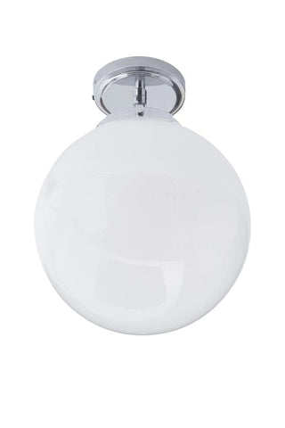 Porto 1 Light Bathroom Ceiling Flush Globe Light - Chrome