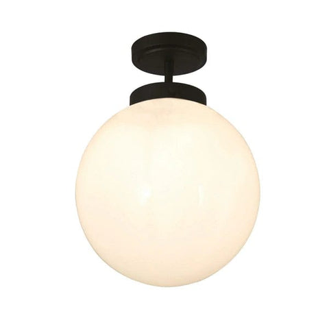 Porto 1 Light Bathroom Ceiling Flush Globe Light - Matte Black - SE Home